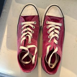 Pink velvet Converse All Stars